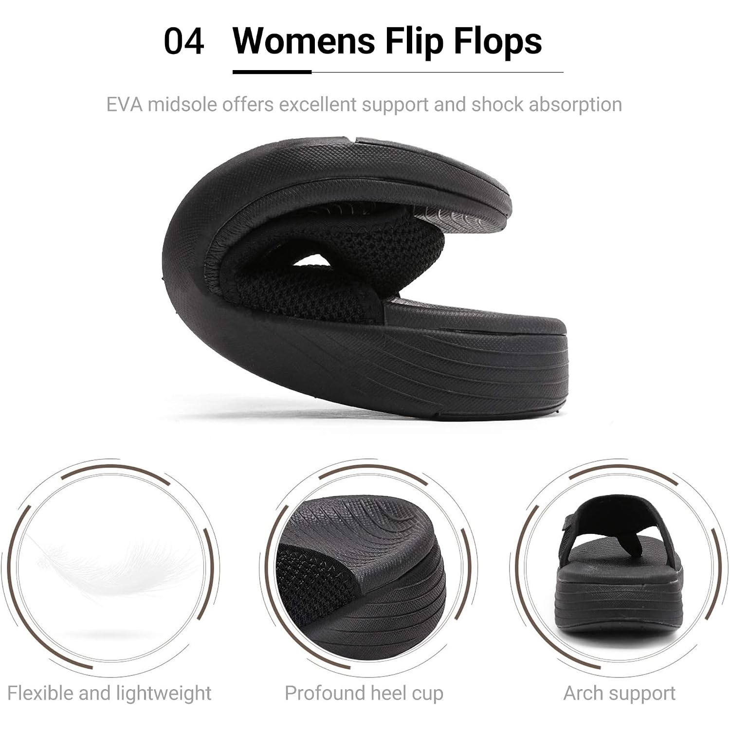 Dream Pairs Women'S Arch Support Soft Cushion Flip Flops Thong Sandals