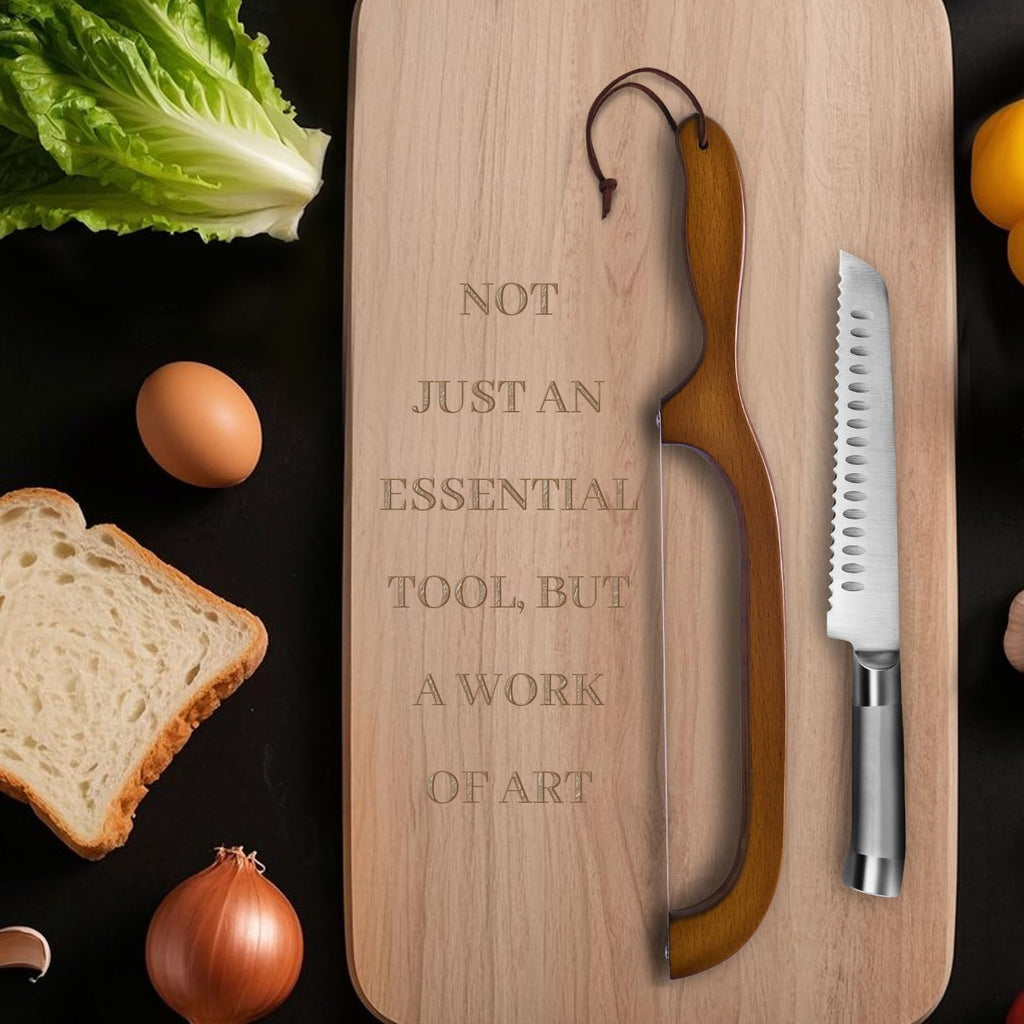2 Pack Sourdough Bread Knife For Homemade Bread, Serrated Bread Cutter Ergo-Safe Engineering Anti-Stick Bread Bow Knife For Sourdough, Baguettes, Cakes