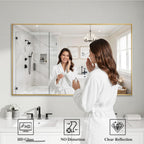Koonmi Gold Mirrors For Wall, 30X55 Inch Bathroom Mirror, Rectangular Wall Mirror For Living Room Bedroom Bathroom, Hangs Horizontally Or Vertically