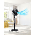 Black+Decker 16" Oscillating Pedestal Fan With Remote, Bfsr16B, Black | Oscillating Pedestal Fan With Remote, 90-Degree Oscillation, 3 Speed Settings, Adjustable Height, Timer, 30-Degree Tilt