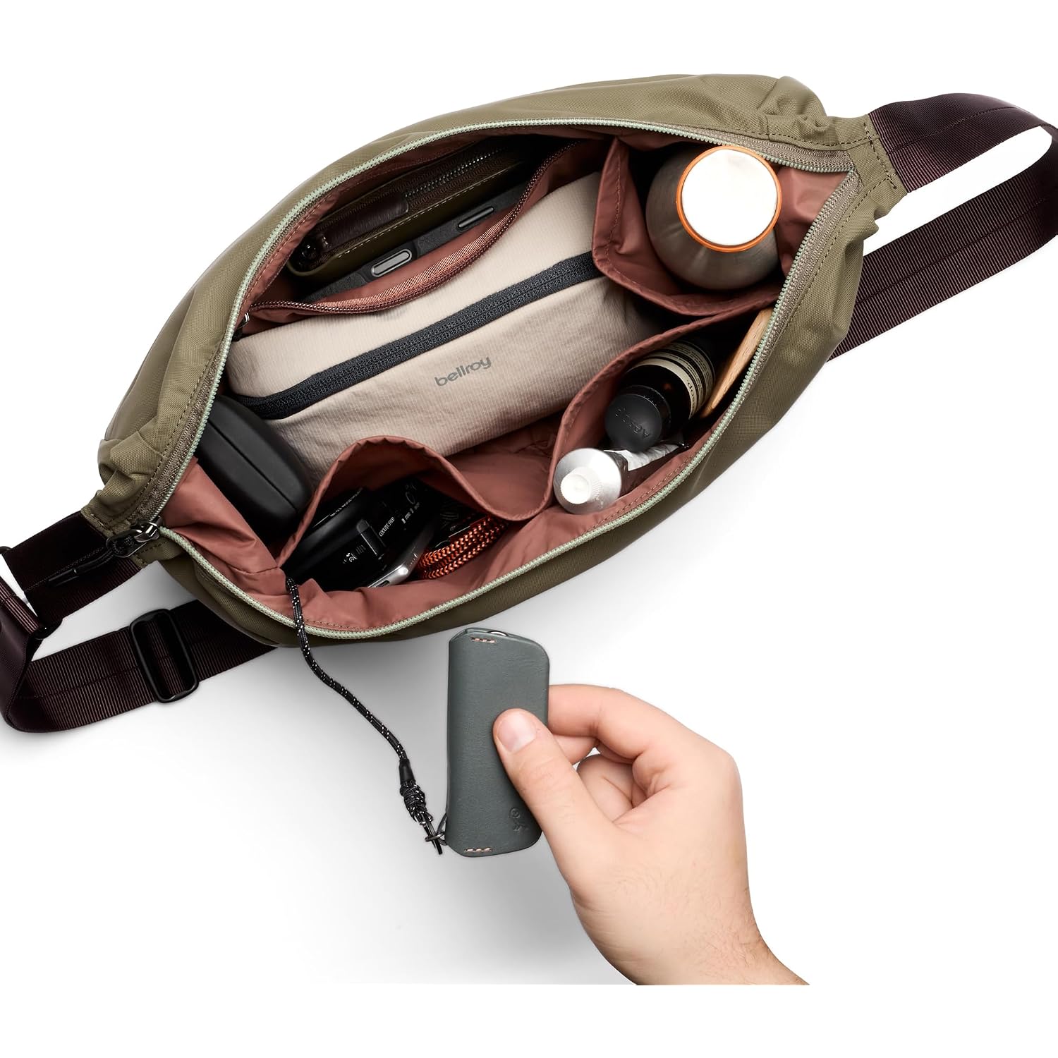 Bellroy Laneway Crescent Bag (Everyday 7 Liter Minimalist Shoulder Bag With Plenty Of Pockets And Adjustable Strap) - Seakelp