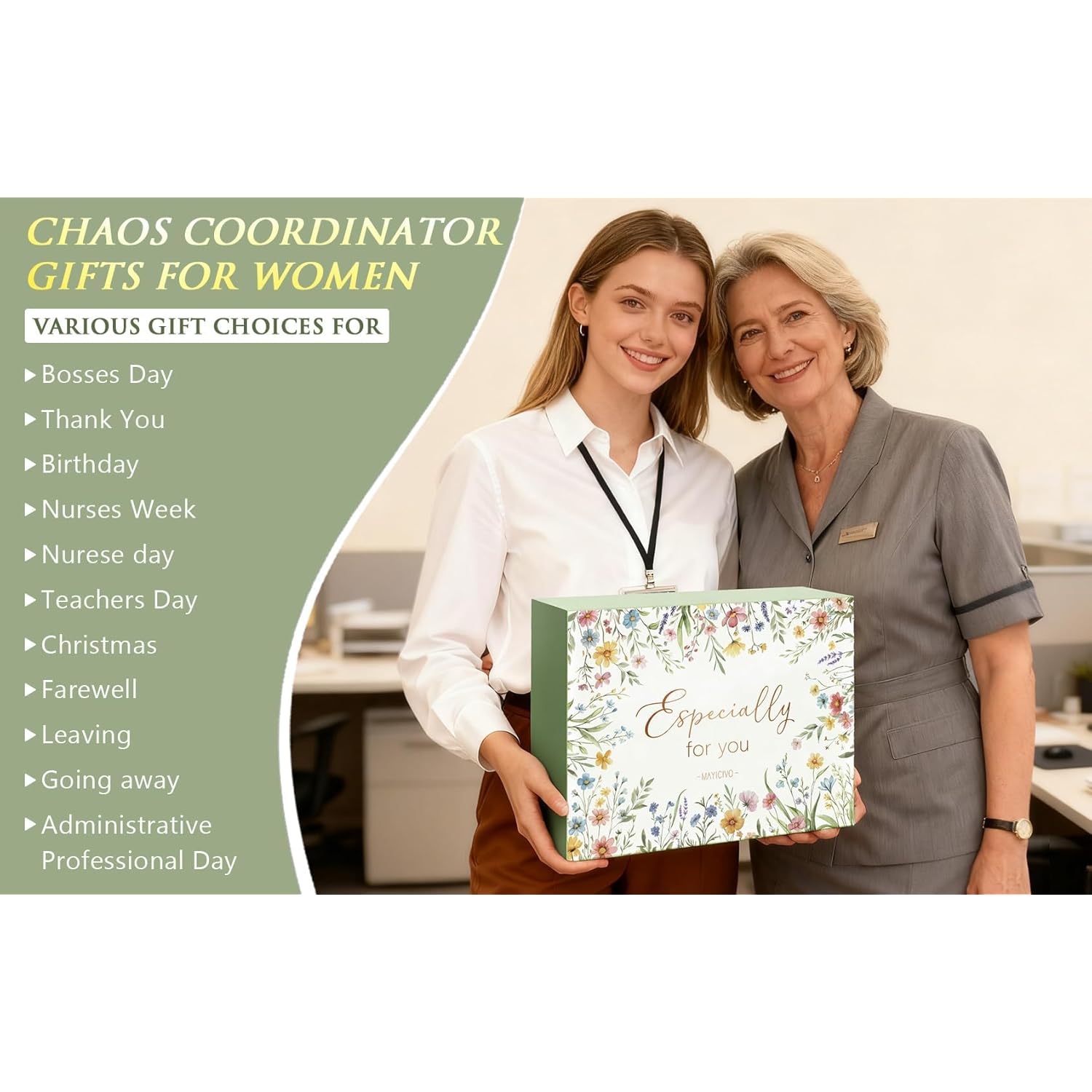 Thank You Gifts for Women, Administrative Professional Day Gifts, Chaos Coordinator Gift for Coworkers Women Boss Lady Manager Teacher Nurse Employee Appreciation Birthday Gift w/ Canvas Tote Bag