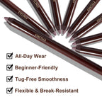 Plum&Brown 2Pcs Gel Eyeliner Pencil,Smudge-Proof Waterproof Long Lasting Plum Eye Liner, High-Pigmented Smooth Creamy Formula For Mature Women, Eyes Makeup Pen Includes Sharpener