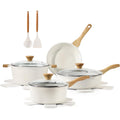 SENSARTE Nonstick Ceramic Cookware Set, 13-Piece Non-toxic Pots and Pans Set, Healthy Kitchen Cooking Set with Stay-Cool Handles, Silicone Tools and Pot Protectors, PFAS Free
