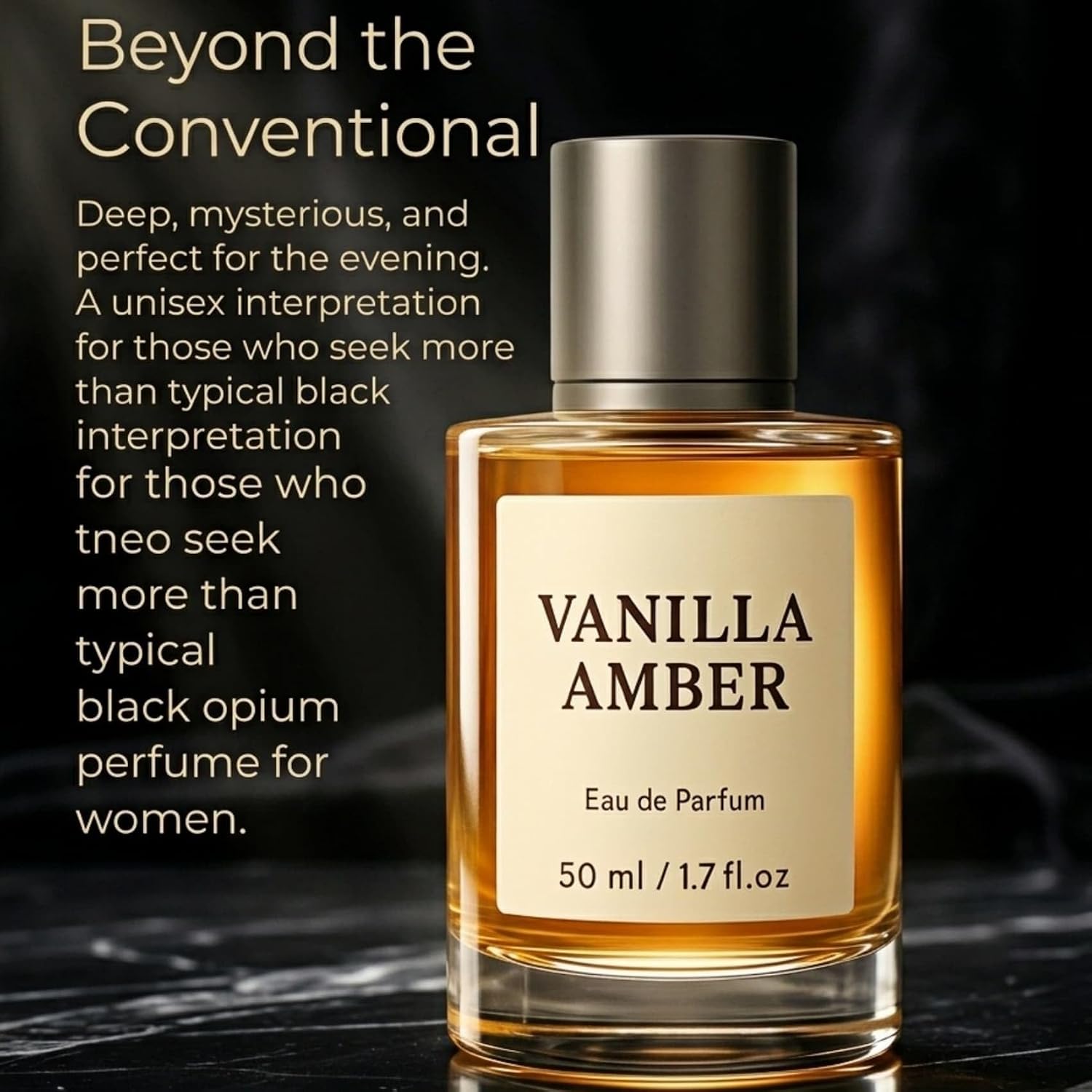 Ambery Vanilla Eau De Parfum For Women - Perfume Spray With Coffee, Jasmine, Cedarwood & Patchouli Notes - Gourmand Fragrance, 1.7 Fl Oz (Vanilla Ambery)