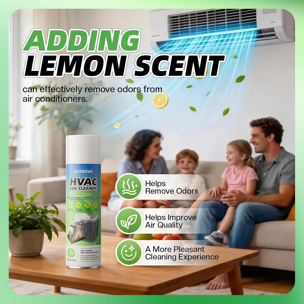 Berlove Foaming Ac Coil Cleaner: 19Oz High-Efficiency Formula, Quick Dust Removal, Ideal For Dust & Grease Removal On Evaporator Coils & Condensers, For Hvac Technicians & Diy Use