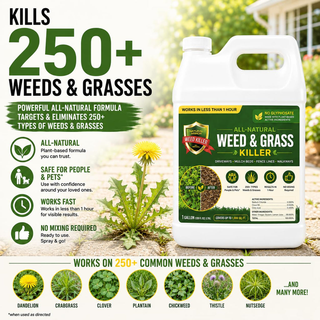 Just For Pets Pet Safe Weed Killer Spray, Fast-Acting Natural Weed & Grass Killer, No Glyphosate, Ready-To-Use 1 Gallon (128 Oz), Safe For Dogs & Pets