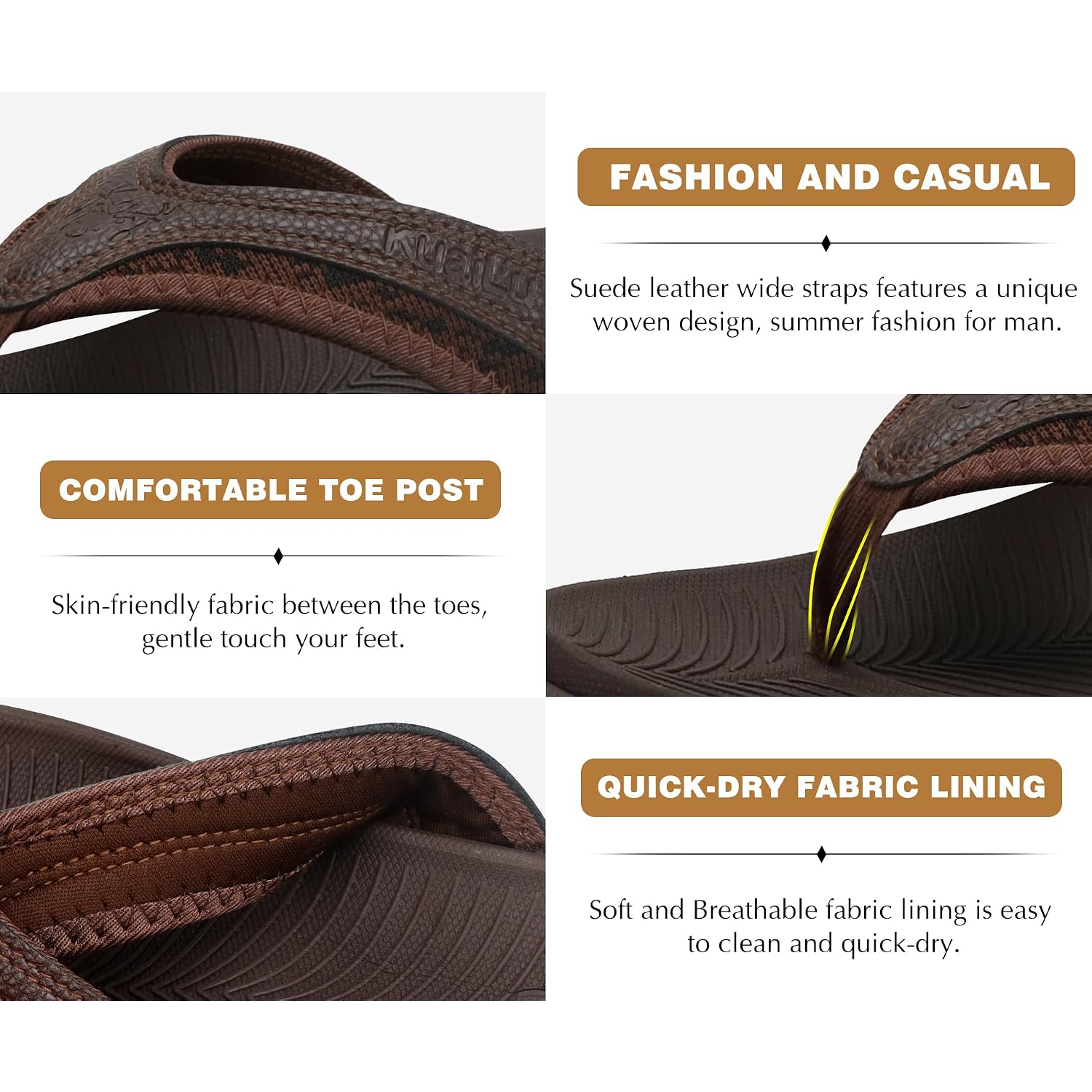 Kuailu Mens Sport Flip Flops Comfort Orthotic Thong Sandals With Plantar Fasciitis Arch Support Outdoor Summer Beach Size 7~15