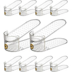 Clear 10 Pack Shoe Slot Organizer, Shoe Stacker Organizer Holders For A Pair Of Shoes, Adjustable Thickening Double Layer 50% Shoe Space Saver Rack Storage For Closet (Clear, 10 Pack)