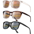 Polarized Sunglasses for Women Men Classic Retro Sun Glasses UV400 Protection Black, Gradient Brown, Champagne
