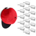 Adhesive Hat Hooks For Wall (16-Pack) - Minimalist Hat Rack Design, No Drilling, Strong Hold Hat Hangers - Usa Patented, White