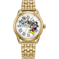 Citizen Eco-Drive Ladies' Disney Mickey Mouse Flowers Thru The Mirror Gold Stainless Steel Watch, 3-Hand, 36Mm (Model: Fe7093-57W)