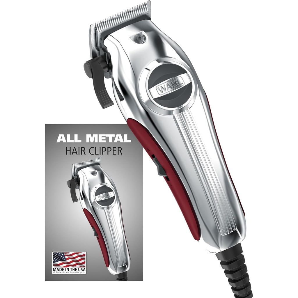 Wahl Usa Pro Ultra Quiet High Torque Corded Hair Clipper For Ultra Quiet Operation And Cooler Operating Temperatures, Metal Housing With Bonus Hair Clipping Guard Caddy - Model 3000097