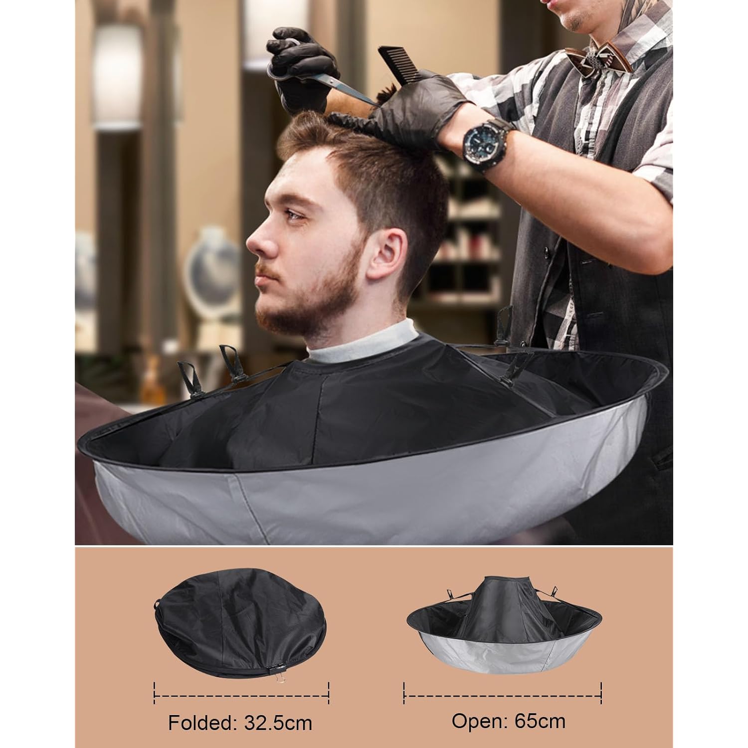 Lictin Hair Cloak Cape Black - Haircut Cape Umbrella Waterproof
