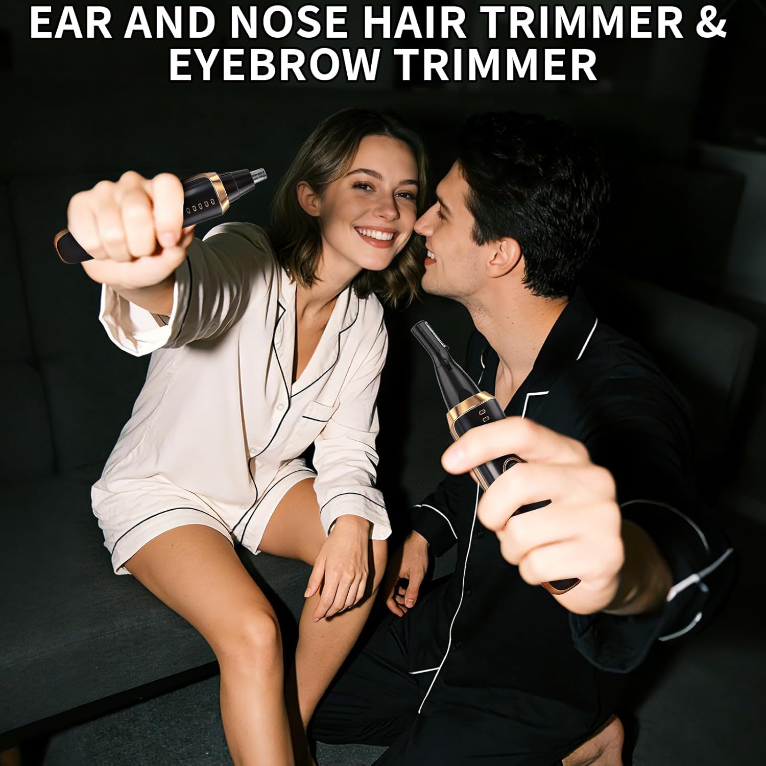 Yunmiss LED Display Eyebrow & Nose Hair Trimmer Clipper for Men Women,2026 Rechargeable 2 in 1 Painless Ear & Facial Hair Trimmer with Powerful Motor and Dual-Edge Blades Easy Cleansing (Black)