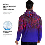 Rodeel Upf 50+ Men’S Long Sleeve Performance Fishing Hiking Shirt With Mask Uv Neck Gaiter Hoodie