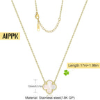 AIPPK Clover Pendant Necklace for Women 18K Gold Plated Four Leaf Clover Necklaces Lucky Simple Jewelry Gifts for Women