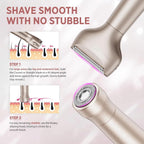 Orchrose Electric Razor for Women 2-in-1: Painless Rechargeable Shaver for Face Legs Underarms and Bikini Area – Travel Lock