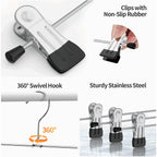 Pants Hangers With Clips: 10Pack Skirt Hangers For Women Metal Adjustable Trouser Hangers For Jeans Shorts Dress - Black