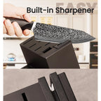 Knife Set, 15 Pieces Kitchen Knife Set with Built in Sharpener, High Carbon German Stainless Steel Knife Block Set, Dishwasher Safe, Mothers Day Gifts