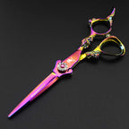 6.0" Professional Japan 440C Hair Cutting Shears - Salon Hair Blending/Thinning/Texturizing Scissor For Barber Or Home Use A-Rainbow