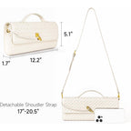 Joryin Woven Purse for Women Evening Clutch Woven Leather Handbags Crossbody Bag Purse Formal Evening Bag, Vegan Leather