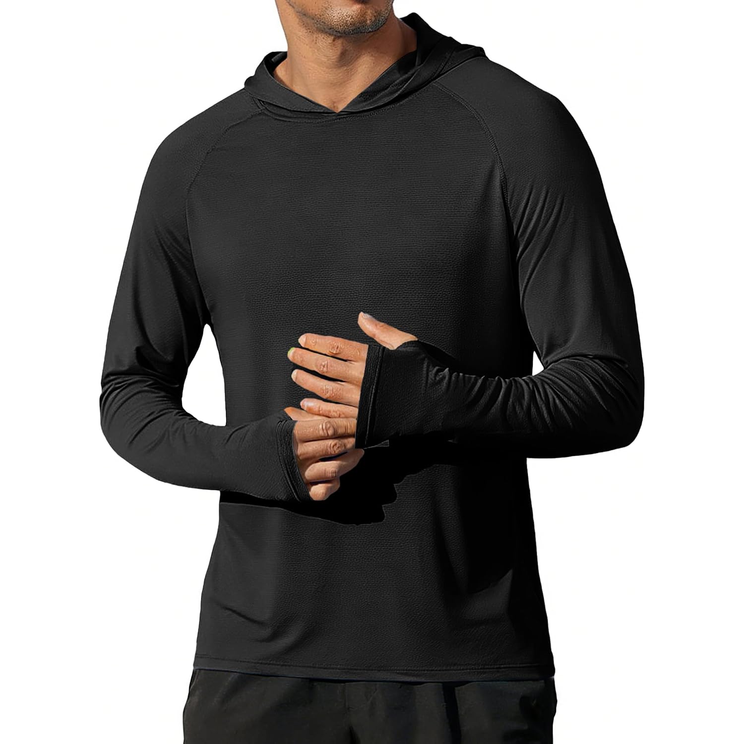 Coofandy Mens Upf 50+ Hoodie Shirts Long Sleeve Rash Guard Sun Protection Fishing Shirts Lightweight Quick Dry Hoodies