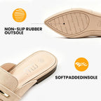 Musshoe Mules For Women - Suede Slip On Backless Loafers With Cushioned Insole And Non-Slip Sole, Pointed Toe Flats For Office Work Business Casual