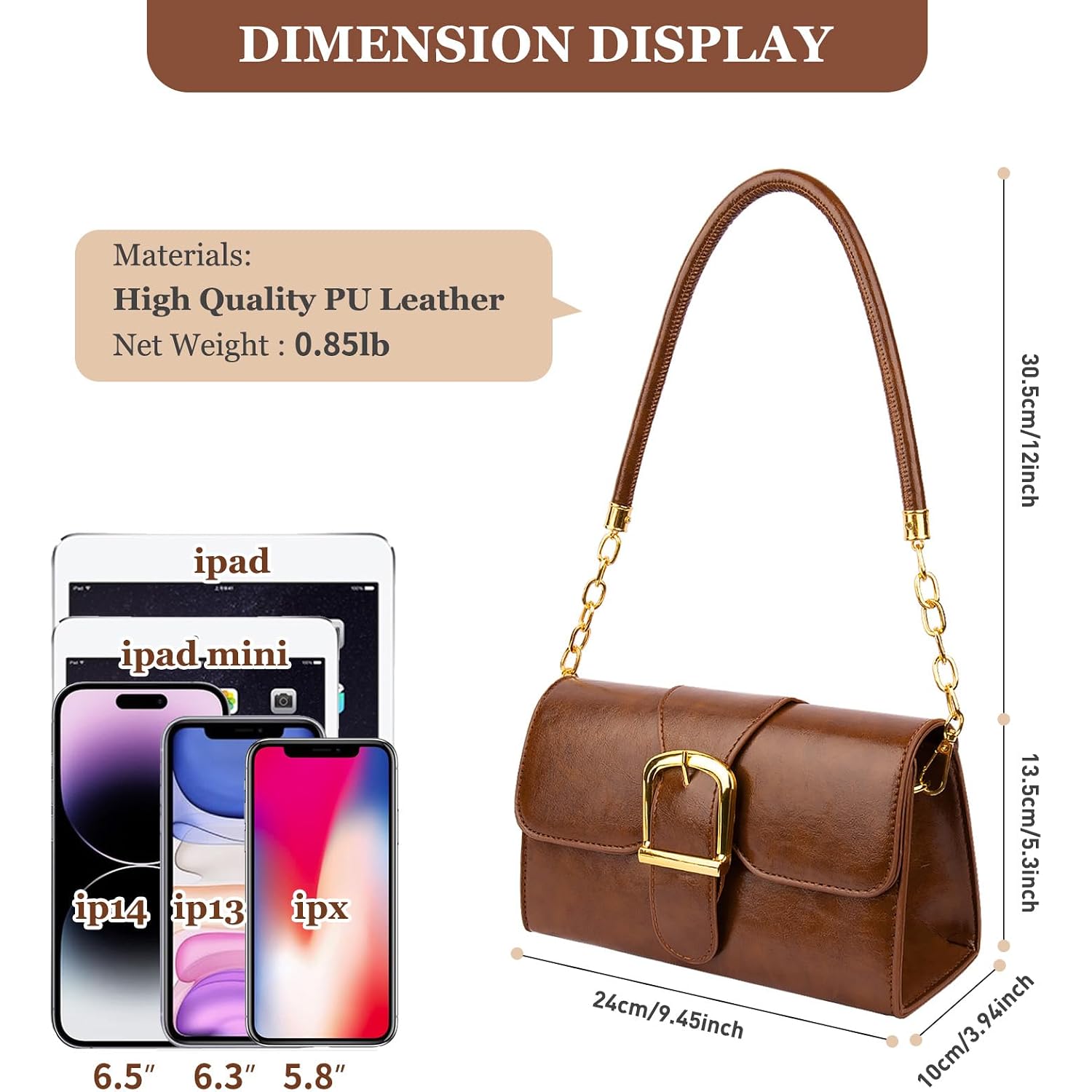 Shoulder Bag For Women, Vegan Leather Classic Crossbody Purses Handbags, Trendy Hobo Bag Tote Purses For Women