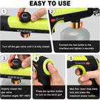 Powerful Propane Torch Gun,Kitchen Cooking Torch With One-Touch Max Fire, Charcoal Lighter With A Safety Lock, Adjustable Blow Torch For Sous Vide, Bbq, Campfire, Fireplace(Tank Not Included)