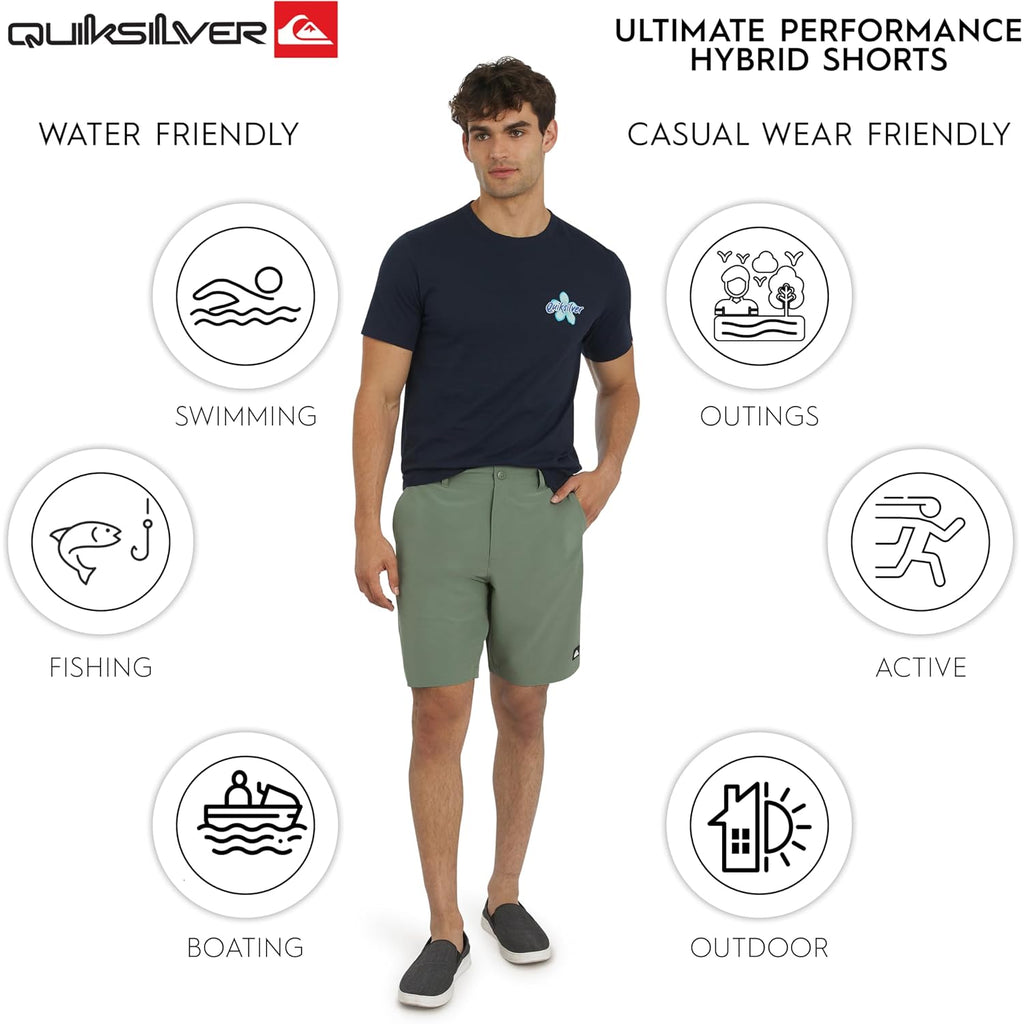 Quiksilver Men'S Regular Fit Fixed Waist Water Friendly Active Hybrid Shorts
