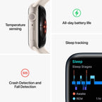 Apple Watch Series 8 [Gps, 41Mm] - Starlight Aluminum Case With Starlight Sport Band, S/M (Renewed)