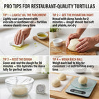 Uno Casa Cast Iron Tortilla Press 8 Inch - Tortilla Maker Press, Pre-Seasoned Roti Maker With 100 Pcs Parchment Paper - Heavy Duty Quesadilla Maker For Homemade Flatbreads, Rotis, Empanadas