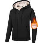 Mofiz Zip Up Hoodie Women Fleece Lined Zipper Up Hoodies Winter Coats Warm Casual Sweatshirts Jackets With Pocket