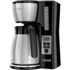 BLACK+DECKER 12 Cup Thermal Programmable Coffee Maker with Brew Strength and VORTEX Technology, Black/Steel, CM2046S