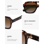 SOJOS Retro Thick Polarized Aviator Sunglasses for Women Men, Large Trendy Bold Square Pilot Shades SJ2385