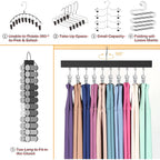 Legging Organizer For Closet, Pants Hangers With Clips Holds 20 Leggings, Jeans, Hats, Shorts, Socks, 360° Rotating Space Saving Hanging Lightweight Garment Hanger Storage 2Pcs