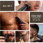 MAXGROOM Manscape All-in-One Body & Pubic Hair Trimmer for Men, No-Nick Groin & Ball Shaver, Waterproof Mens Electric Grooming Kit with LED Display, USB Rechargeable (Black)