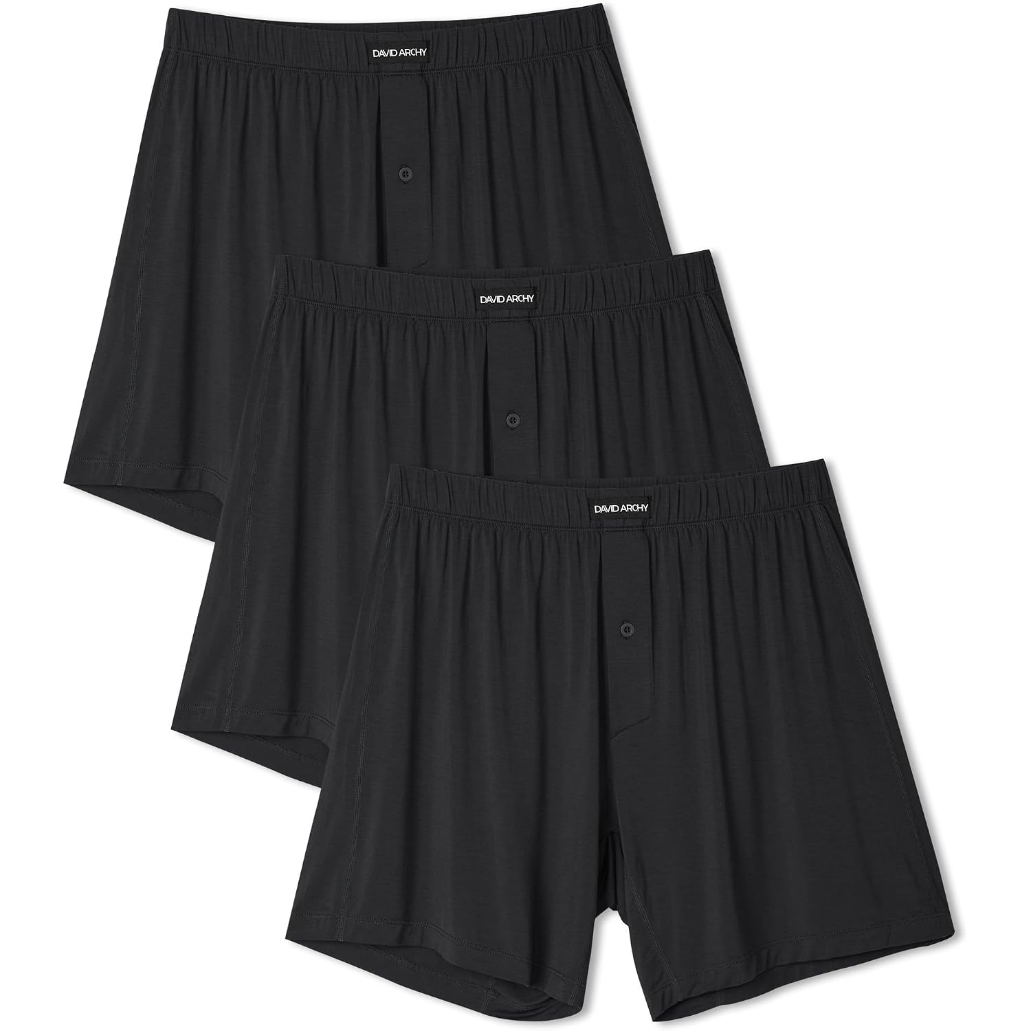 David Archy Mens Boxer Shorts Breathable Rayon Made From Bamboo Boxers For Men Loose Fit Mens Underwear 3 Or 5 Pack