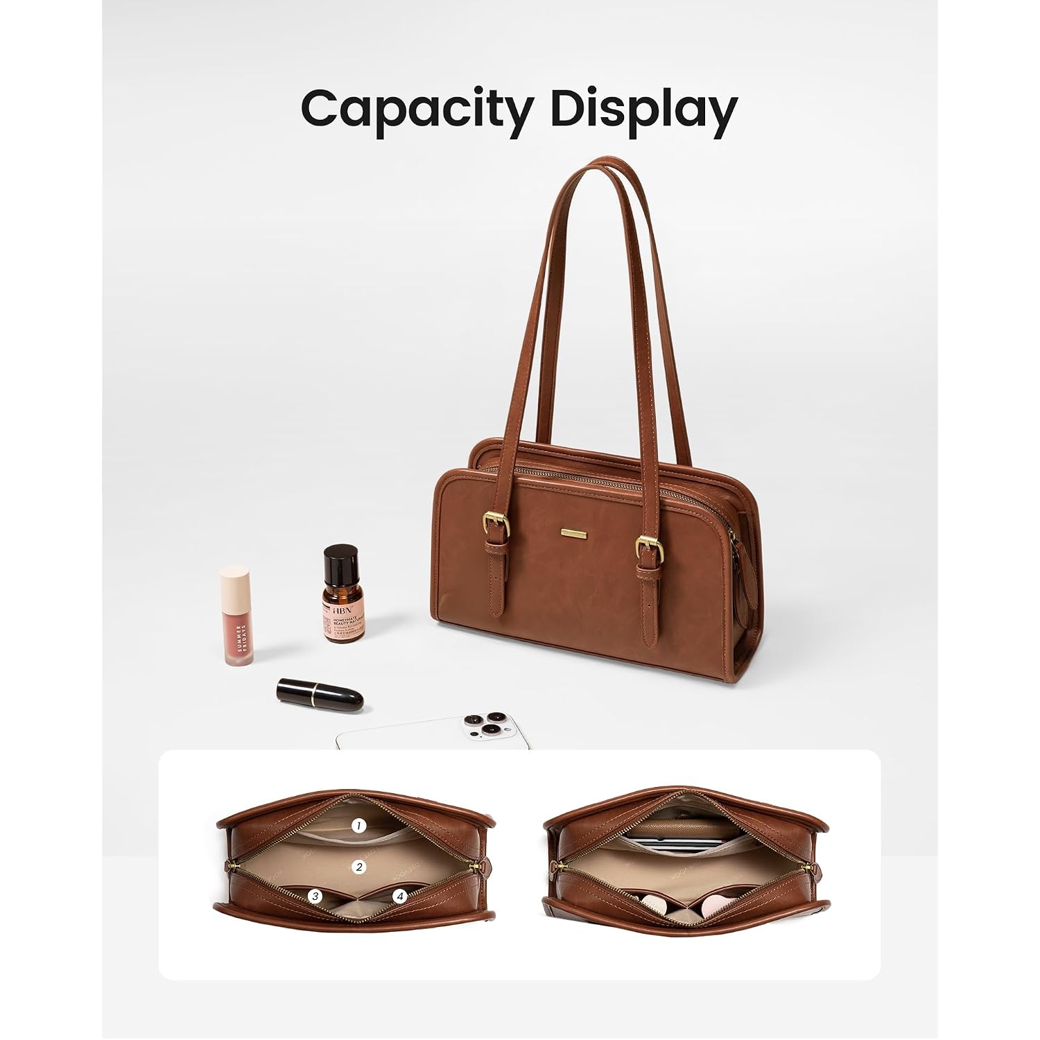 Lovevook Swing Zip Shoulder Bag, Small Purses For Women Trendy Handbags, Mini Vintage Hobo Clutch Leather Tote