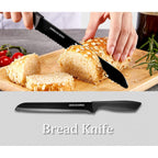 Kitchen Knife Set With Block, 19 Pcs High Carbon Stainless Steel Sharp Includes Serrated Steak Knives Set, Chef Knives, Bread Knife, Scissor, Sharpener, All In One