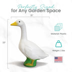 Union Products Goose Outdoor Lawn And Garden Statue, 23" Tall Animal Figurine For Patio, Balcony, Or Front Porch Decor, White