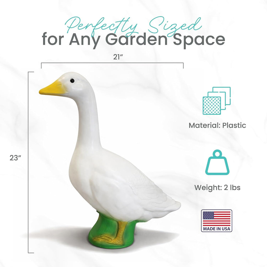 Union Products Light Up Goose Lawn & Garden Statue, 23 Inch Tall, White