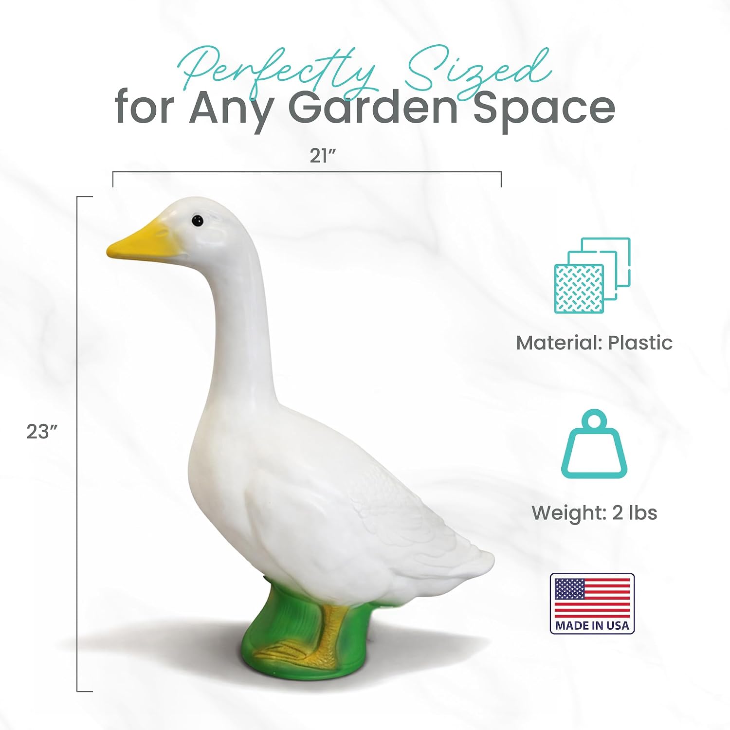 Union Products Light Up Goose Lawn & Garden Statue, 23 Inch Tall, White