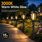 12 Pack Solar Lights Outdoor, Solar Pathway Lights Auto On/Off Waterproof Garden Landscape Lighting For Path, Yard, Walkway, Driveway Decor
