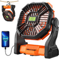 Portable Fan Rechargeable Battery Powered Fan,20000Mah Cordless Battery Operated Camping Fans With Led Light & Hook,Usb Personal Fans Outdoor Camping Essentials Beach Tent For Travel Reading
