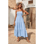 Prettygarden Women'S Summer Maxi Dress 2026 Casual Boho Sleeveless Spaghetti Strap Smocked Tiered Long Beach Sundresses