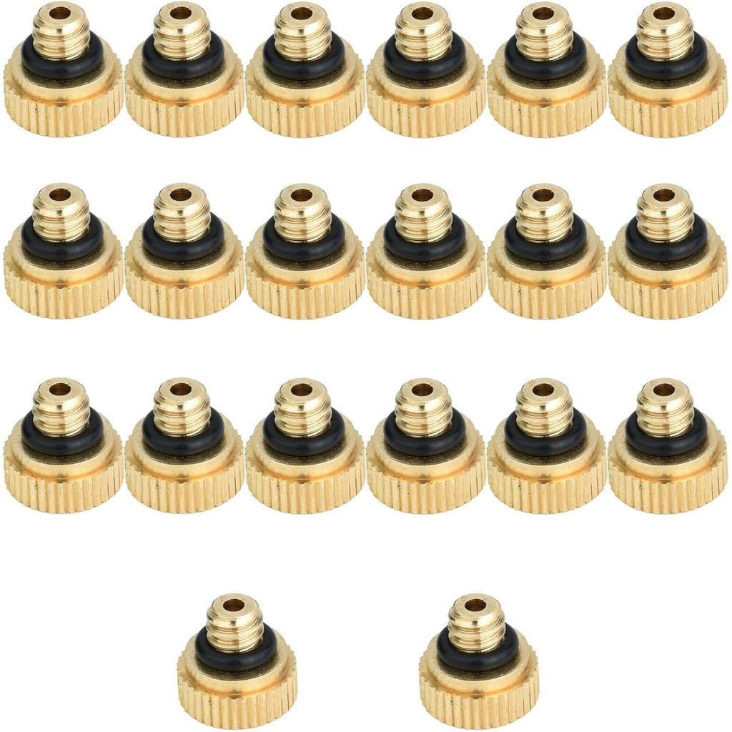 Brass Misting Nozzles For Garden Cooling System 0.012" (0.3 Mm) 10/24 Unc (20 Pcs)