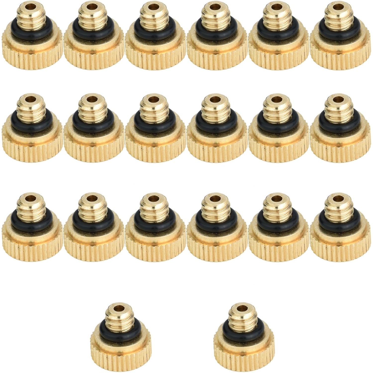 Brass Misting Nozzles For Garden Cooling System 0.012" (0.3 Mm) 10/24 Unc (20 Pcs)