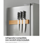 Larhn Magnetic Knife Holder For Wall Or Fridge - No-Drill Bamboo Knife Magnetic Strip, 16″ - Renter Friendly